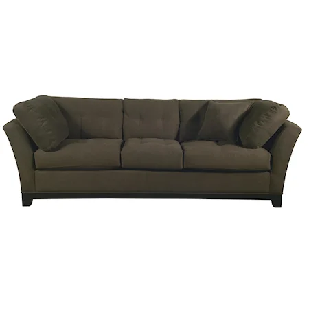 Contemporary Tufted Back Flared Arm Sofa